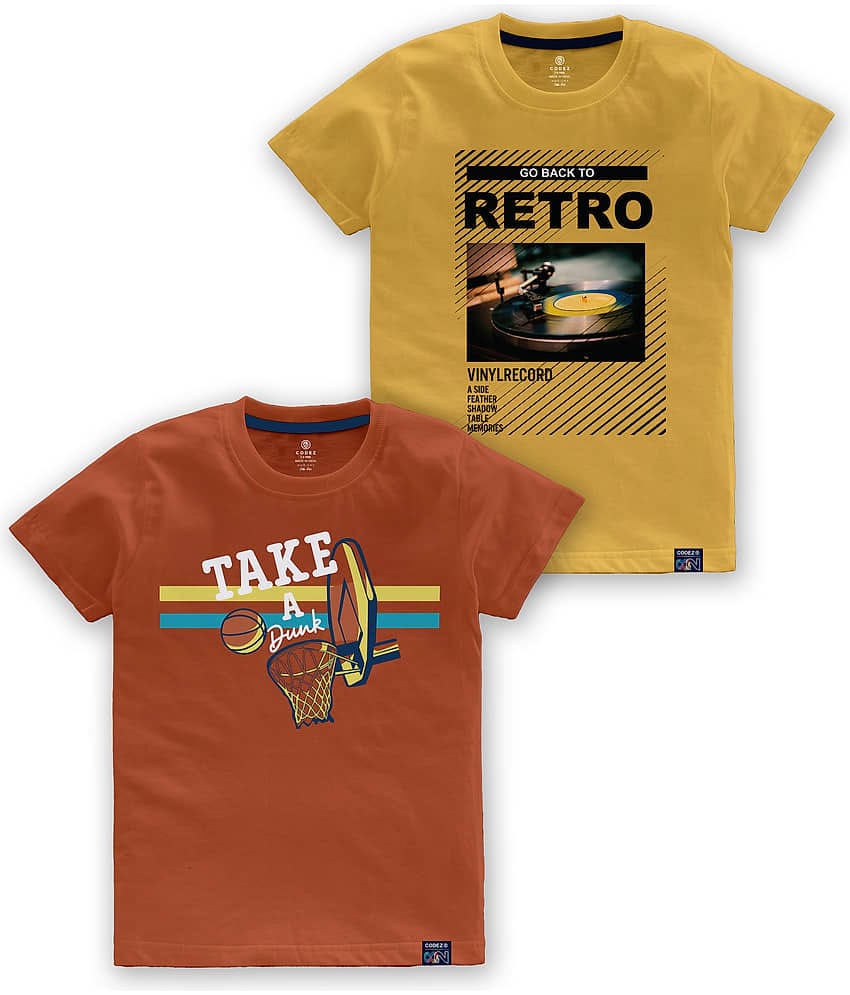 CODEZ Pack of 3 Boys Cotton Blend T-Shirt ( Multi Color )