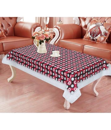 Printed PVC 4 Seater Rectangle Table Cover ( 150 x 92 ) cm Pack of 1 Red