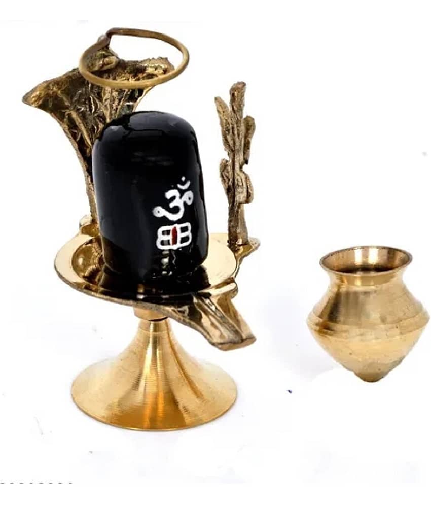 Shri Astha Vinayak Brass Shivling Idol ( 8 cm )