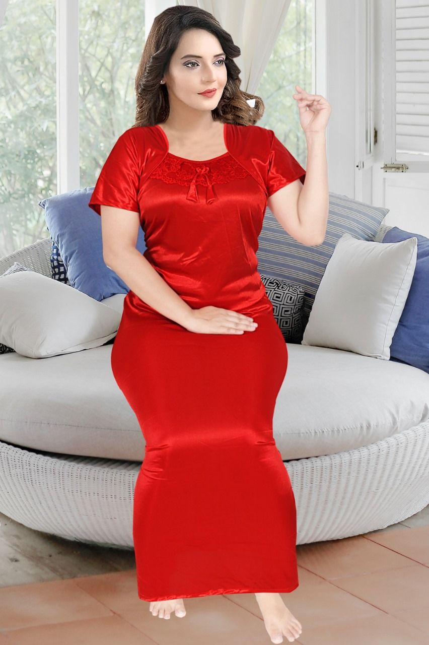 Soft Satin Red Nighty