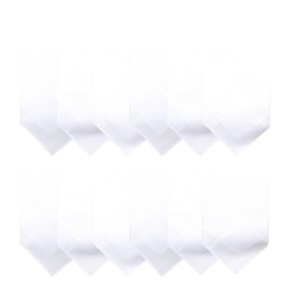 Men's Formal Cotton Handkerchief in White - A pack of 12 pieces
