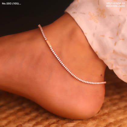BlocAura Silver Payal for Women-Rose Gold
