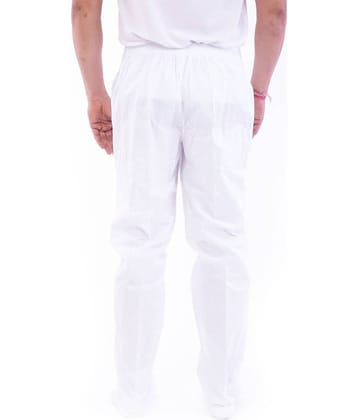 DESHBANDHU DBK White Cotton Blend Men's Trackpants ( Pack of 1 )