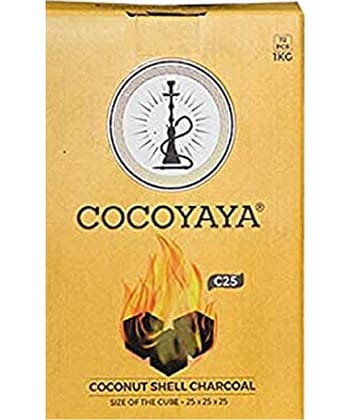 PUFF SMART Coconut Charcoal Odorless Square Shaped Hookah Charcoals Charcoal Coal Coals for Hookah (1kg) 72 pcs