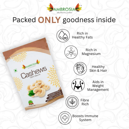 Ambrosia Indian Cashew  250g (Pack of 1) cashews