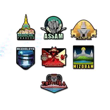 7 Sisters Sticker Combo | Exploring India