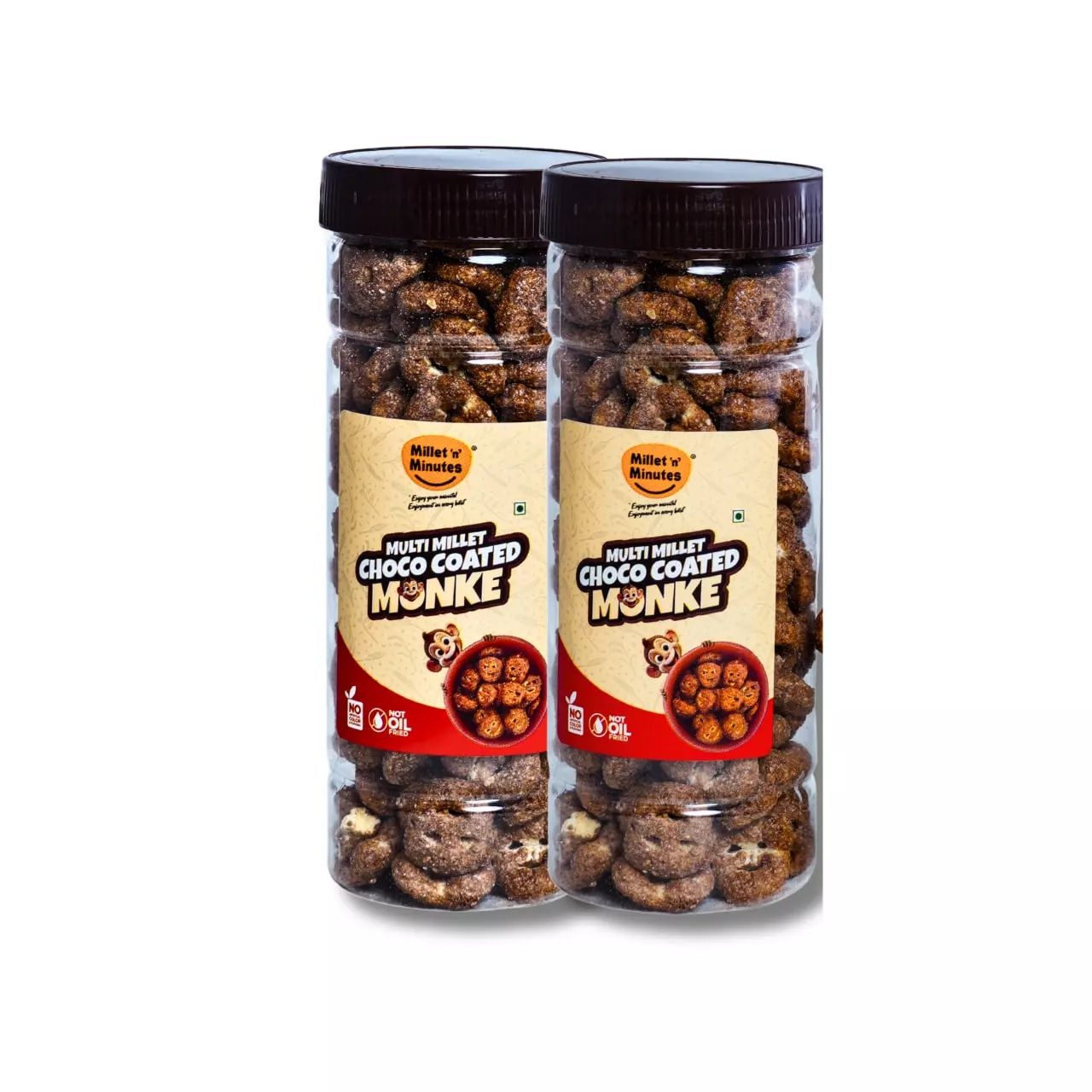 MilletnMinutes Multi Millet Choco Coated Monke – Crunchy Roasted Millet Balls Coated in Rich Chocolate Pack of 2