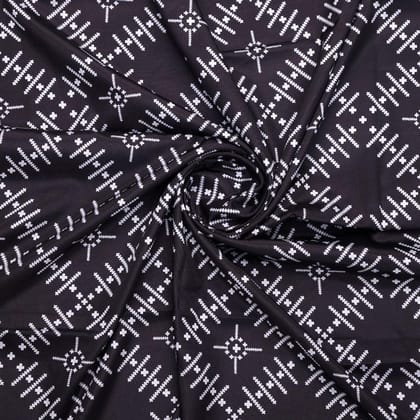 Morden Digital Art Of Doted Lining Digital Printed Fabric - Silk Crepe