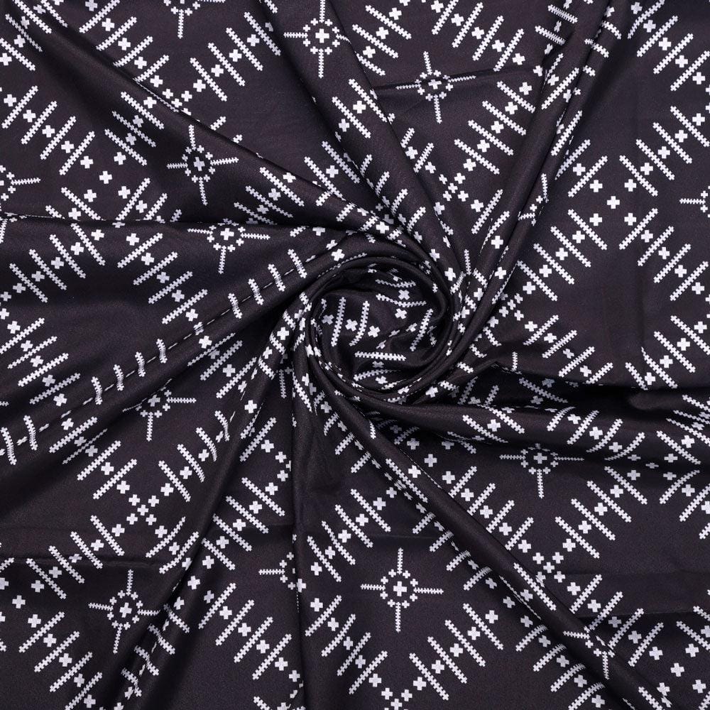 Morden Digital Art Of Doted Lining Digital Printed Fabric - Silk Crepe