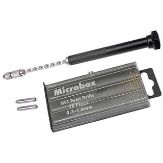 Scorpion Micro Drill/PCB Drill Machine, 20 Pieces HSS Twist Drill Set 0.30 to 1.6 mm for Soft Drilling, Crafting