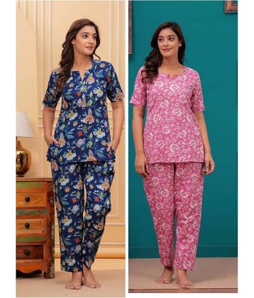 Nevisha Style Women Printed Kurta With Trousers Co-Ord Set ( Multicolor )