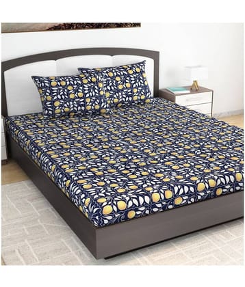DIVINE CASA Cotton King Bedsheet ( Blue )
