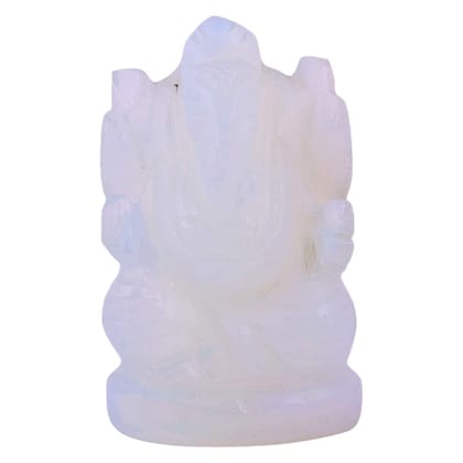 Opalite Crystal Ganesha, Handmade God Ganpati, Ganesha for Pooja, Home Décor, Car Dashboard and Pooja(KI_82)  by Krishna Impex