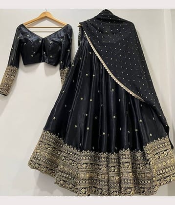 Trijal Fab Purple Chiffon Circular Semi Stitched Lehenga Single