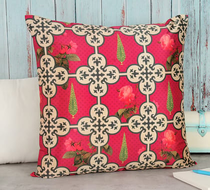 India Circus Clover'S Knotty Play - Blended Taf Silk Cushion Cover - 20 X 20 Inch