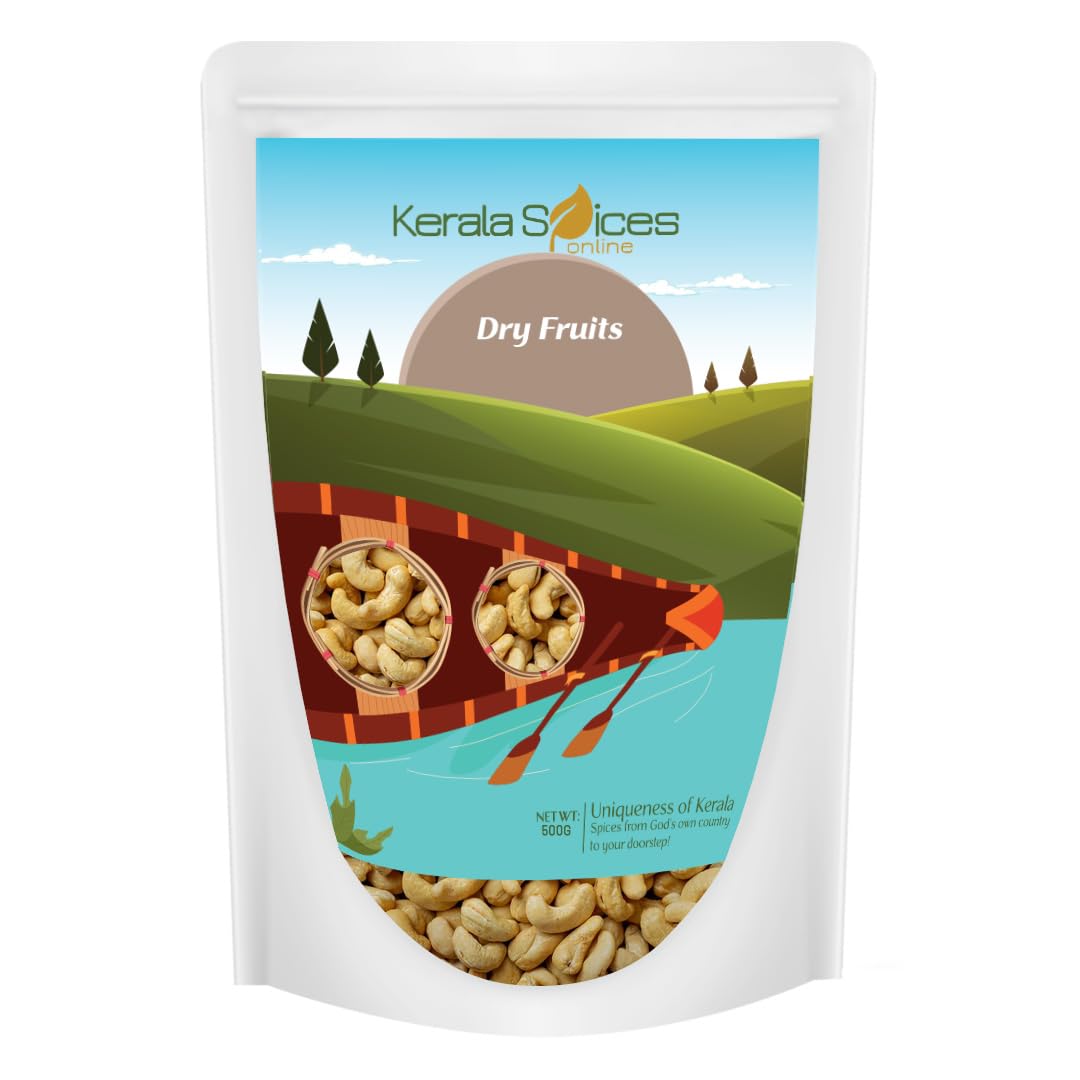 Kerala Spices Crunchy Cashew Nuts Rich In Protein and Healthy Snacks Kaju 500gm