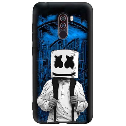 WHITE MARSHMELLO POCO F1 Premium Embossed Mobile cover
