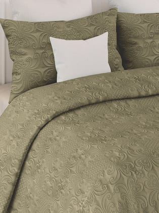 Sensation Quilted Bedcover cum AC comforter Set with 2 Pillow Covers.(Mocha)