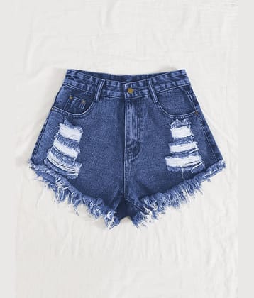 Aahwan Denim Hot Pants - Blue Single