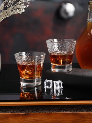 CRACKLE STONE WHISKEY TUMBLER-Set Of 2