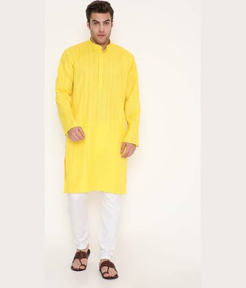 Maharaja Yellow Viscose Regular Fit Men's Kurta Pyjama Set ( Pack of 1 )