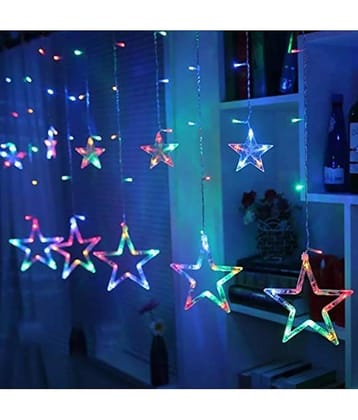 MIRADH Multicolor 3Mtr Curtain String Light ( Pack of 1 )