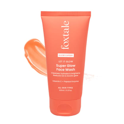 Foxtale Vitamin C Super Glow Face Wash with Papaya enzyme | Reduces Tan | Boosts Glow | Gently Exfoliates & Brightens Skin | Reduces Pigmentation | Face Wash for Men & Women- 150ml Foxtale Vitamin C Super Glow Face Wash with Papaya enzyme | Reduces Tan |