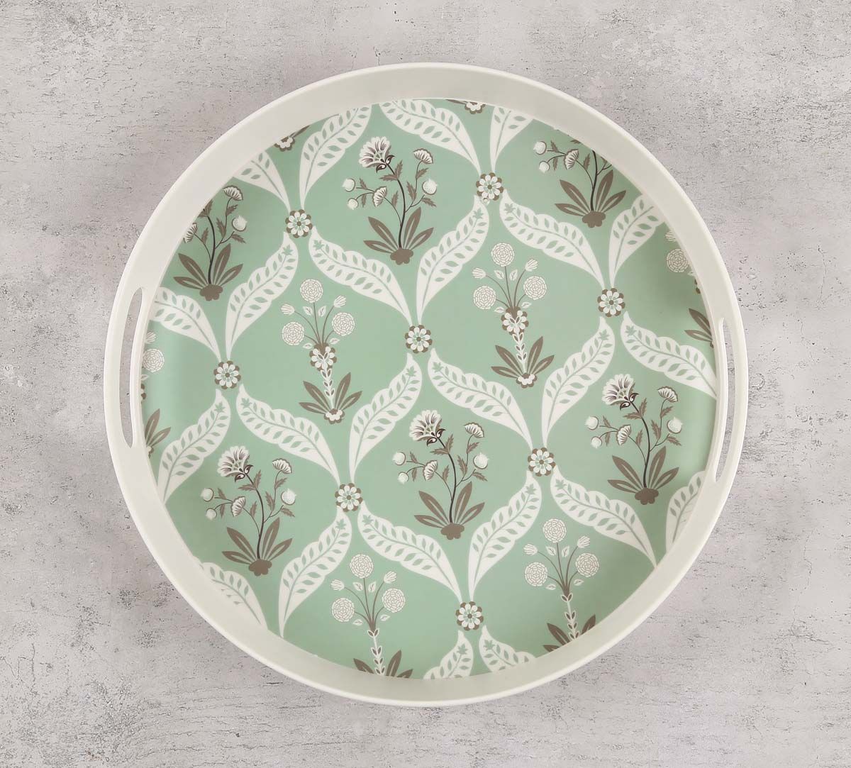 India Circus Mulberry Blooming Dahlia Round Small Bamboo Tray