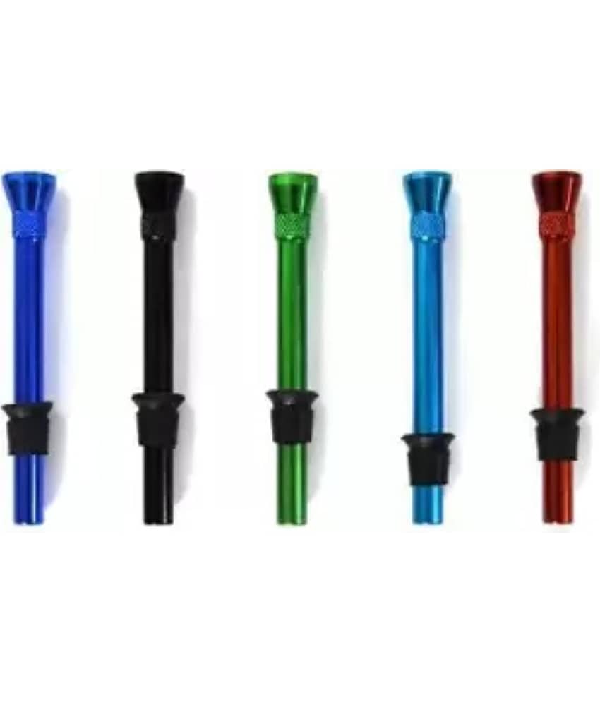 Puff Smart Aluminium Outside Fitting Hookah Mouth Tip 10cm  (Multicolor, Pack of 5)