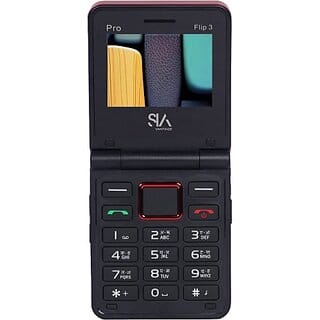 Siavantage Pro Flip 3 (Dual Sim, 6.1 Cm (2.4 Inch) Display, 1000 Mah Battery, Red)