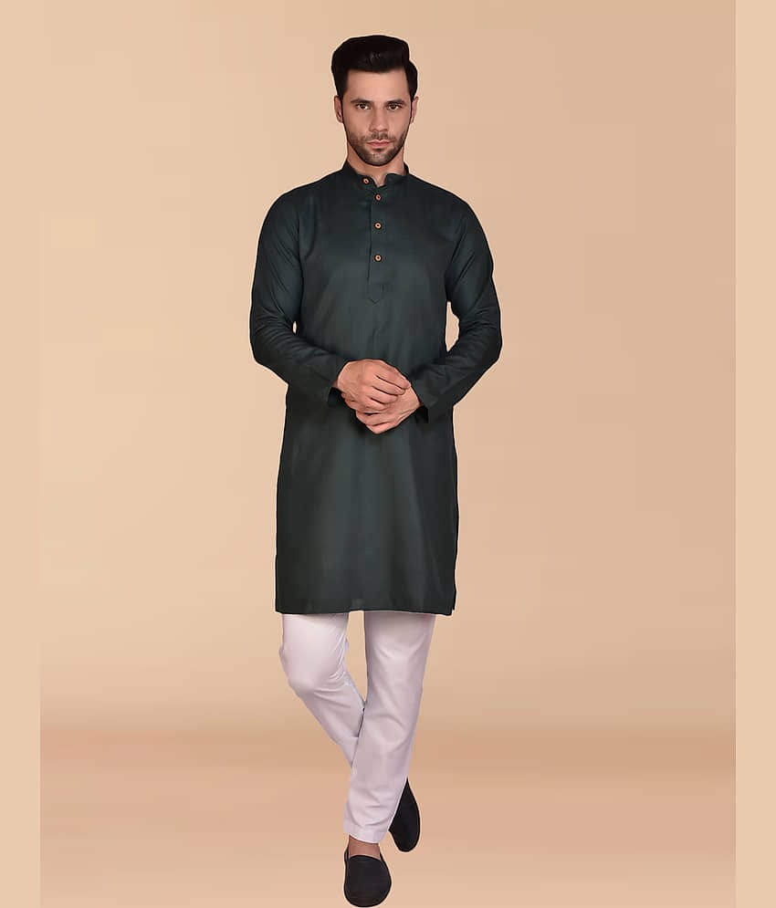 PRINTCULTR Black Cotton Regular Fit Men's Kurta Pyjama Set ( Pack of 1 )