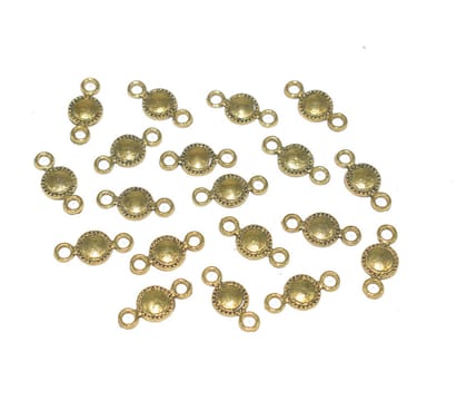 Antique Gold 2 Hole Connector for Jewellery Making and Embroidery Work. CTR-021-Per Packet of 35 Pair / 19X9 MM