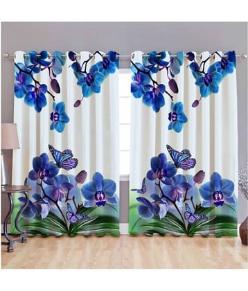 Prince Set of 2 Window Semi-Transparent Eyelet Polyester Curtains Multi Color