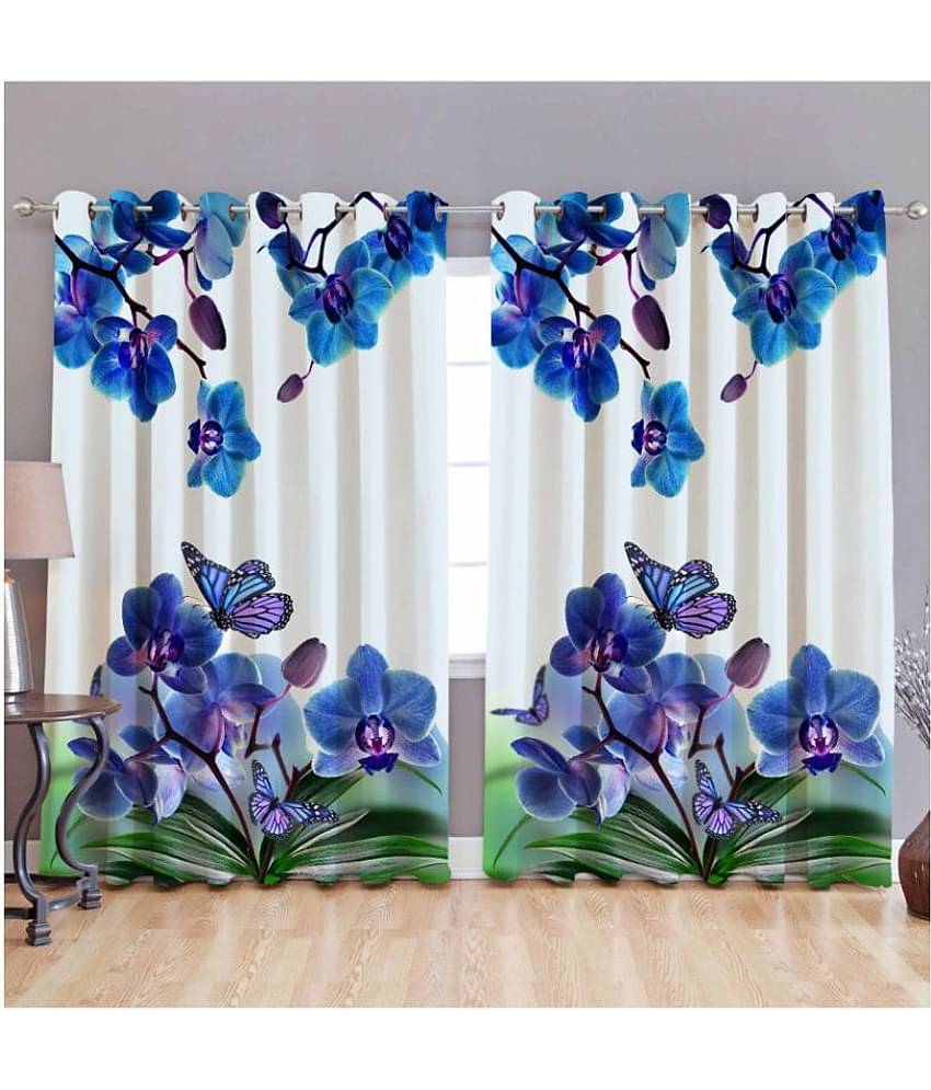 Prince Set of 2 Window Semi-Transparent Eyelet Polyester Curtains Multi Color