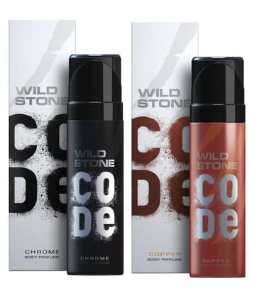 Wild Stone Code Chrome & Copper Combo Perfume Body Spray - For Men (240 ml, Pack of 2) - 120ml