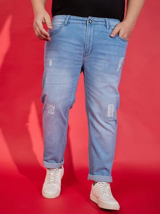 Men Plus Size Godrich Washed Jeans - 10XL