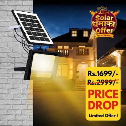 30 Watt Outdoor Solar Flood Light for Home-Warm Light