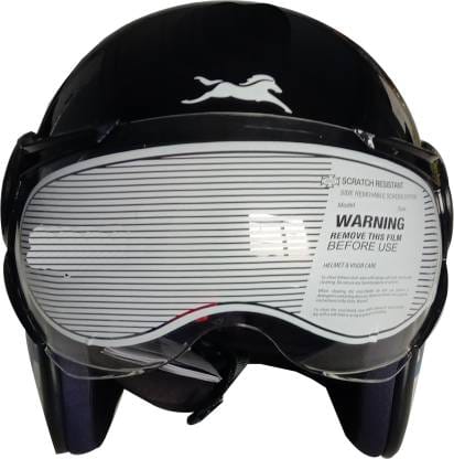 TVS Half Face Captain Motorbike Helmet (Black and Blue)
