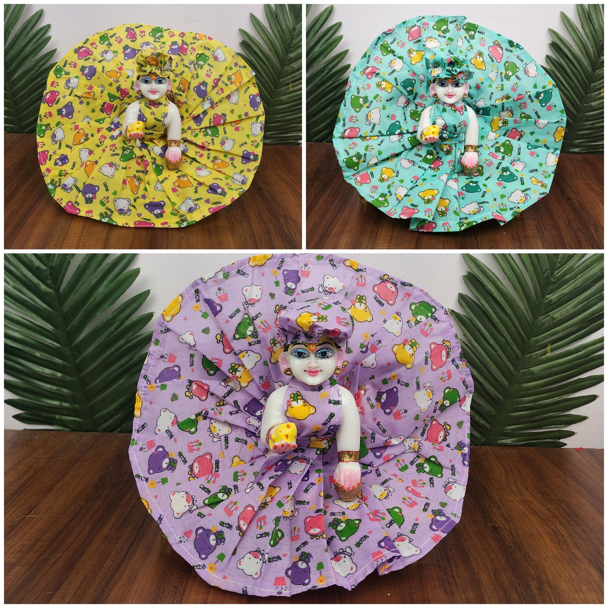 Summer Special Cotton Dress pack of 3 for laddu gopal ji-Size-0
