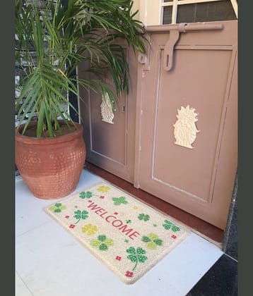 Shop by room Off White Single Anti-skid Door Mat - ( 55 X 35 )