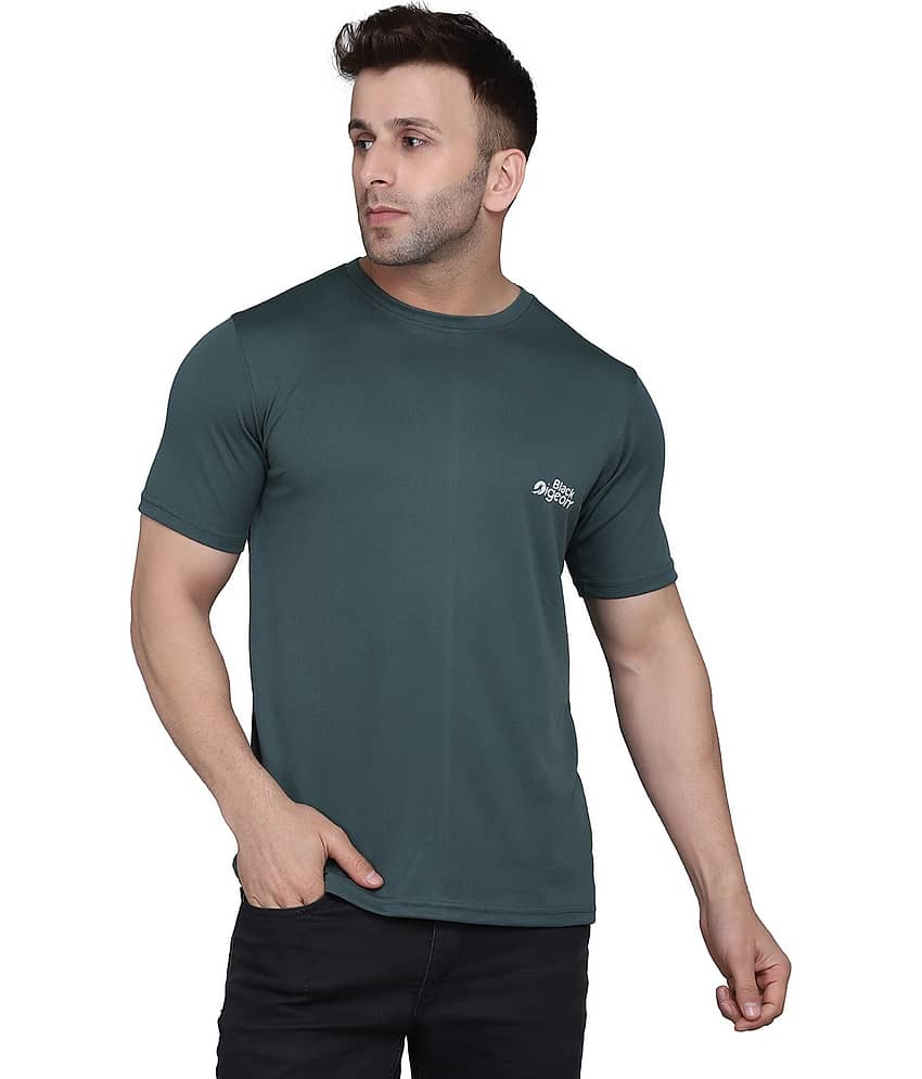 Black Pigeon Polyester Regular Fit Solid Half Sleeves Men's Round T-Shirt - Green ( Pack of 1 )