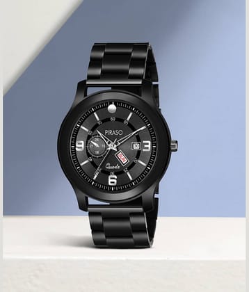 PIRASO Black Stainless Steel Analog Men's Watch