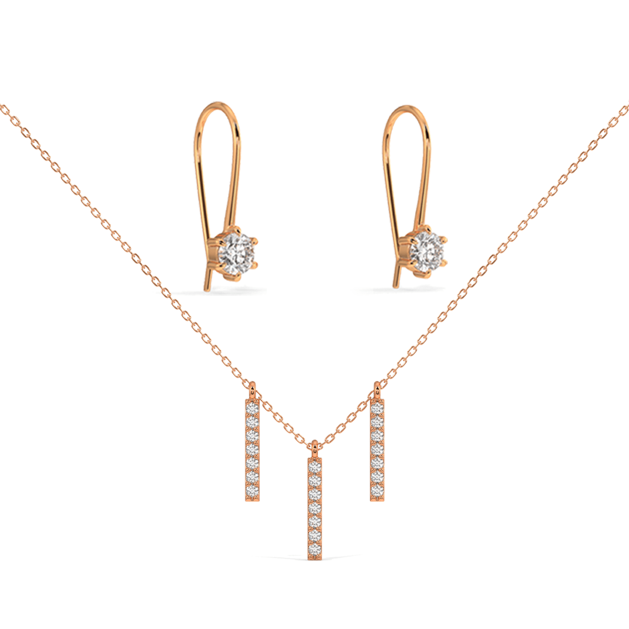 Bella Marie Necklace & Beloved Earrings Set YELLOW GOLD