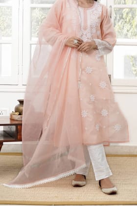 Sophie Dupatta-Free Size / Powder Pink