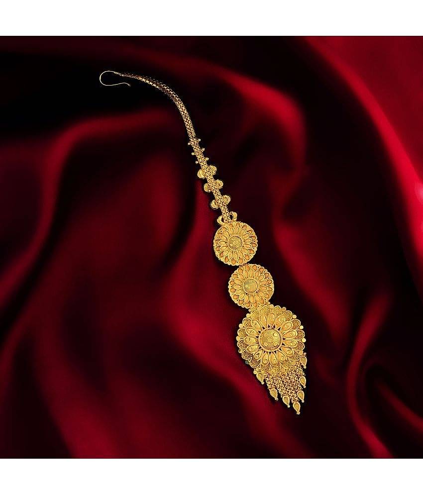 LUV FASHION Gold Maang Tikka ( Pack of 1 )