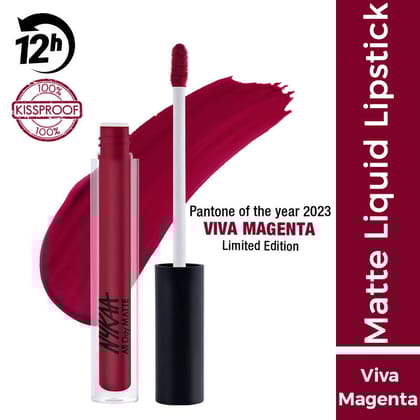 Nykaa All Day Matte Liquid Lipstick - Pantone Of The Year Viva Magenta Empower(2.1ml)