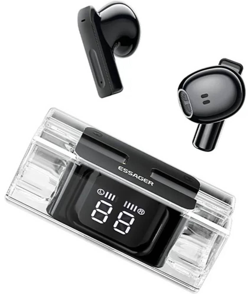 VERONIC Power Slide Bluetooth True Wireless (TWS) In Ear 25 Hours Playback Powerfull bass,Fast charging IPX4(Splash & Sweat Proof) Black