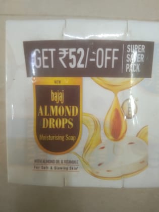 Bajaj Almond Drops Moisturising soap With almond oil & vitamin e 