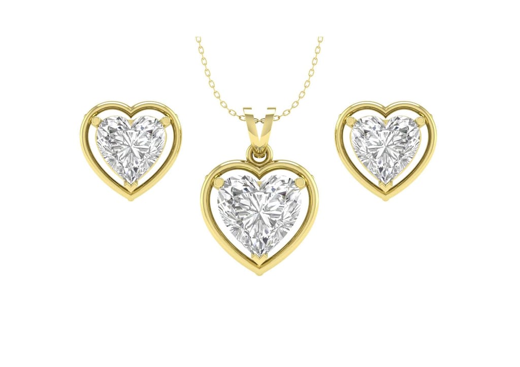 Gold Aureole Heart Jewellery Set - Jewellery Sets | Buy online on ZillyBuy