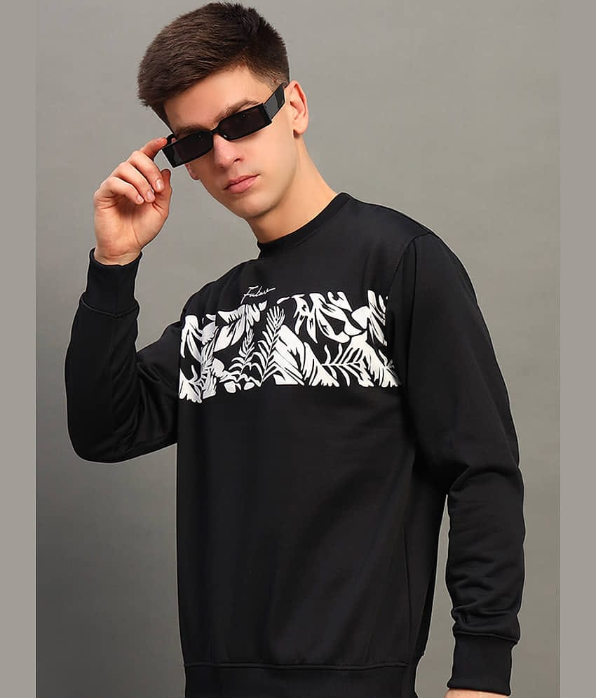 stelvin Cotton Blend Round Neck Men's Sweatshirt - Black ( Pack of 1 )
